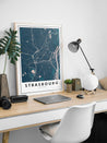 STRASBOURG Map Poster - Modern Minimalist Wall Decor - Mappora