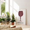 BORDEAUX - City map poster in a wine glass - Mappora
