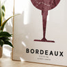 BORDEAUX - City map poster in a wine glass - Mappora