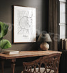 BORDEAUX Map Poster - Modern Minimalist Wall Decor - Mappora