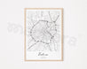 BORDEAUX Map Poster - Modern Minimalist Wall Decor - Mappora